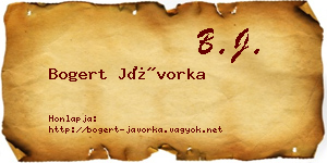Bogert Jávorka névjegykártya